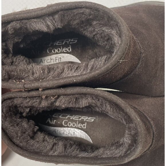 Skechers Boots Womens 6 Brown Ankle Bootie Go Walk Arch Fit Cute N Cozy 144404 - Picture 8 of 9